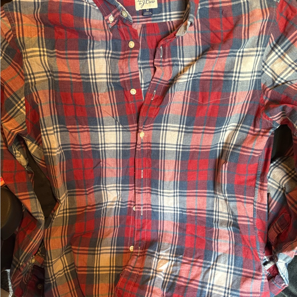 J. Crew Red and Blue Dress Shirt